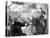 Dinner Time in the First Class Dining Saloon of an Atlantic Steamer on a Stormy Day, C1890-null-Stretched Canvas