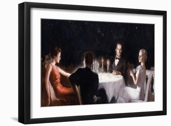 Dinner unter Sternen (Dinner Under the Stars)-McClelland Barclay-Framed Premium Giclee Print