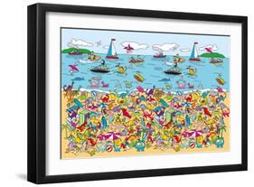 Dino Beach-The Paper Stone-Framed Premium Giclee Print