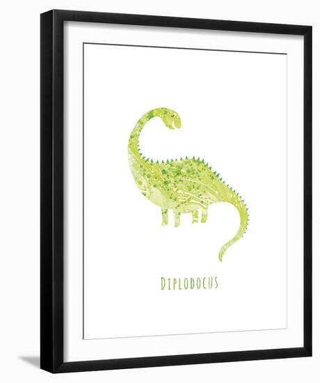 Dino Friends - Diplodocus-Archie Stone-Framed Giclee Print