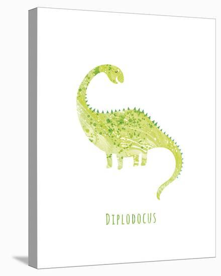 Dino Friends - Diplodocus-Archie Stone-Stretched Canvas