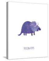 Dino Friends - Triceratops-Archie Stone-Stretched Canvas