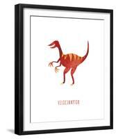 Dino Friends - Velociraptor-Archie Stone-Framed Giclee Print