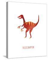 Dino Friends - Velociraptor-Archie Stone-Stretched Canvas