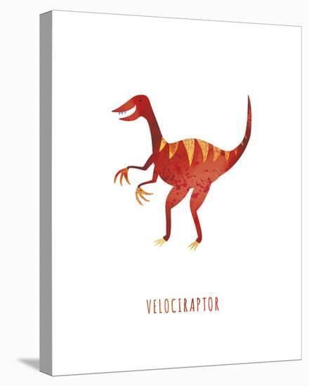 Dino Friends - Velociraptor-Archie Stone-Stretched Canvas