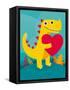 Dino Love-Michael Buxton-Framed Stretched Canvas