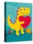 Dino Love-Michael Buxton-Stretched Canvas