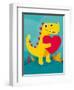 Dino Love-Michael Buxton-Framed Art Print