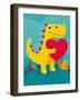 Dino Love-Michael Buxton-Framed Art Print