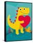 Dino Love-Michael Buxton-Framed Stretched Canvas