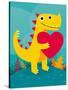 Dino Love-Michael Buxton-Stretched Canvas