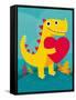 Dino Love-Michael Buxton-Framed Stretched Canvas