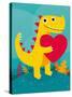 Dino Love-Michael Buxton-Stretched Canvas