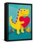 Dino Love-Michael Buxton-Framed Stretched Canvas