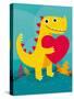 Dino Love-Michael Buxton-Stretched Canvas