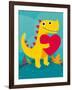 Dino Love-Michael Buxton-Framed Art Print