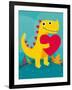 Dino Love-Michael Buxton-Framed Art Print