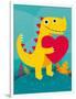 Dino Love-Michael Buxton-Framed Art Print