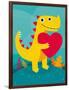 Dino Love-Michael Buxton-Framed Art Print