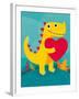 Dino Love-Michael Buxton-Framed Art Print