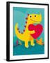 Dino Love-Michael Buxton-Framed Art Print