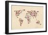 Dino Map of the Workld 2-Mark Ashkenazi-Framed Giclee Print