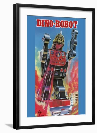 Dino-Robot-null-Framed Art Print