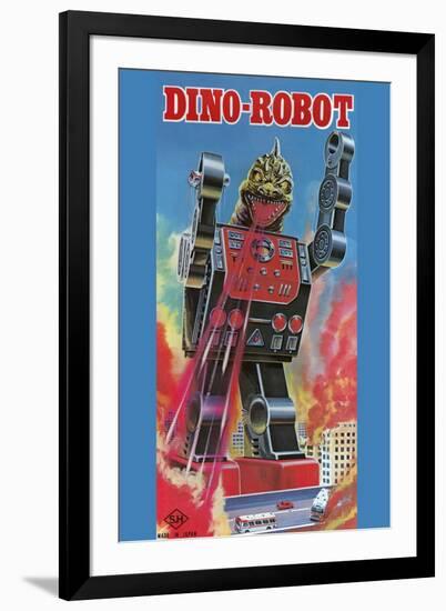 Dino-Robot-null-Framed Art Print