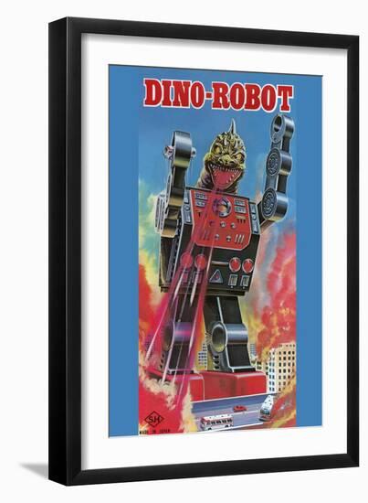 Dino-Robot-null-Framed Art Print