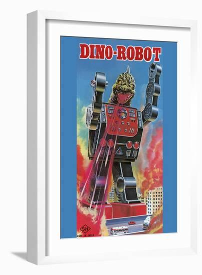 Dino-Robot-null-Framed Art Print