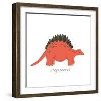 Dino Stegosaurus-Designs Sweet Melody-Framed Art Print