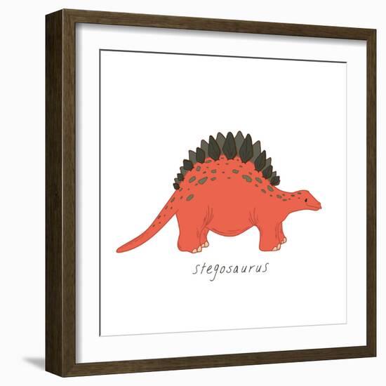 Dino Stegosaurus-Designs Sweet Melody-Framed Art Print