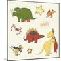 Dino Superheroes-Designs Sweet Melody-Mounted Art Print