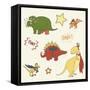 Dino Superheroes-Designs Sweet Melody-Framed Stretched Canvas