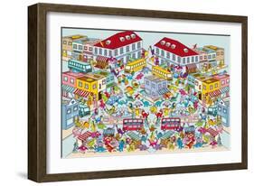 Dino Town-The Paper Stone-Framed Giclee Print