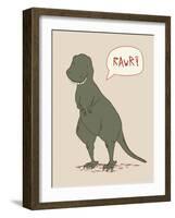 Dino Tyrannosaurus-Designs Sweet Melody-Framed Art Print