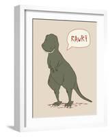 Dino Tyrannosaurus-Designs Sweet Melody-Framed Art Print