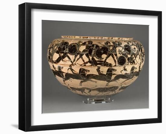 Dinos à figures noires : Héraclès et les Amazones, course de chevaux et frise d'animaux-Tyrrhénien Groupe-Framed Giclee Print