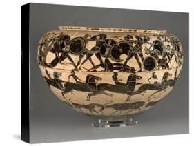 Dinos à figures noires : Héraclès et les Amazones, course de chevaux et frise d'animaux-Tyrrhénien Groupe-Stretched Canvas