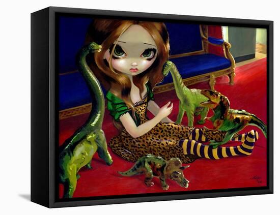 Dinosaur Friends III-Jasmine Becket-Griffith-Framed Stretched Canvas