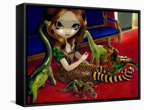 Dinosaur Friends III-Jasmine Becket-Griffith-Framed Stretched Canvas