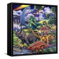 Dinosaur Friends-Jenny Newland-Framed Stretched Canvas