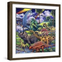 Dinosaur Friends-Jenny Newland-Framed Giclee Print