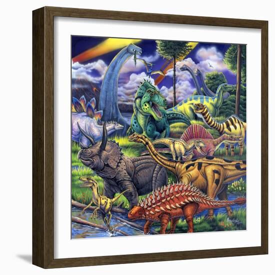 Dinosaur Friends-Jenny Newland-Framed Giclee Print