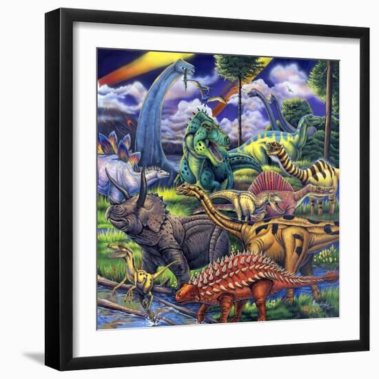 Dinosaur Friends-Jenny Newland-Framed Giclee Print