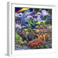 Dinosaur Friends-Jenny Newland-Framed Giclee Print