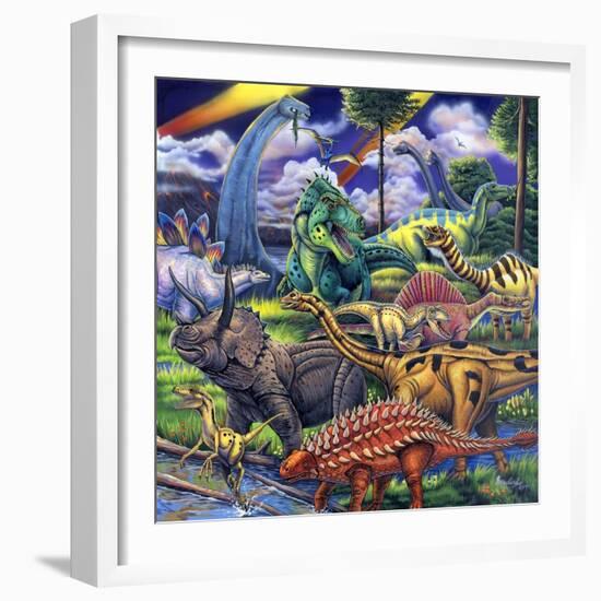 Dinosaur Friends-Jenny Newland-Framed Giclee Print