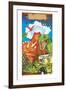 Dinosaur Gift Bag 1-Maria Trad-Framed Giclee Print