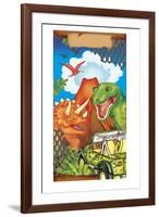 Dinosaur Gift Bag 1-Maria Trad-Framed Giclee Print