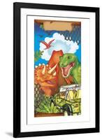 Dinosaur Gift Bag 1-Maria Trad-Framed Giclee Print